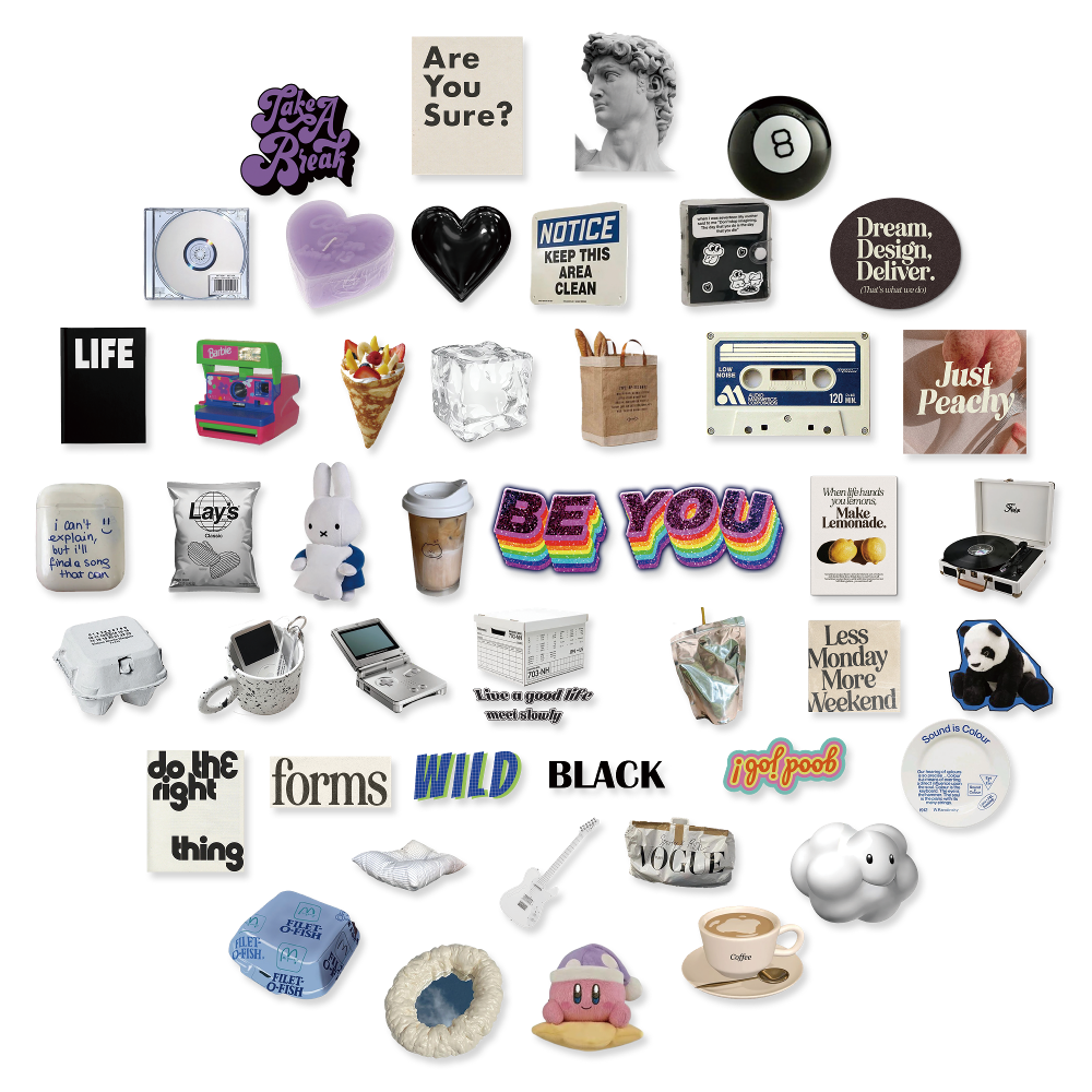 Vintage Vibe Transfer Sticker Pack - 85 Stickers - BLANK OASIS